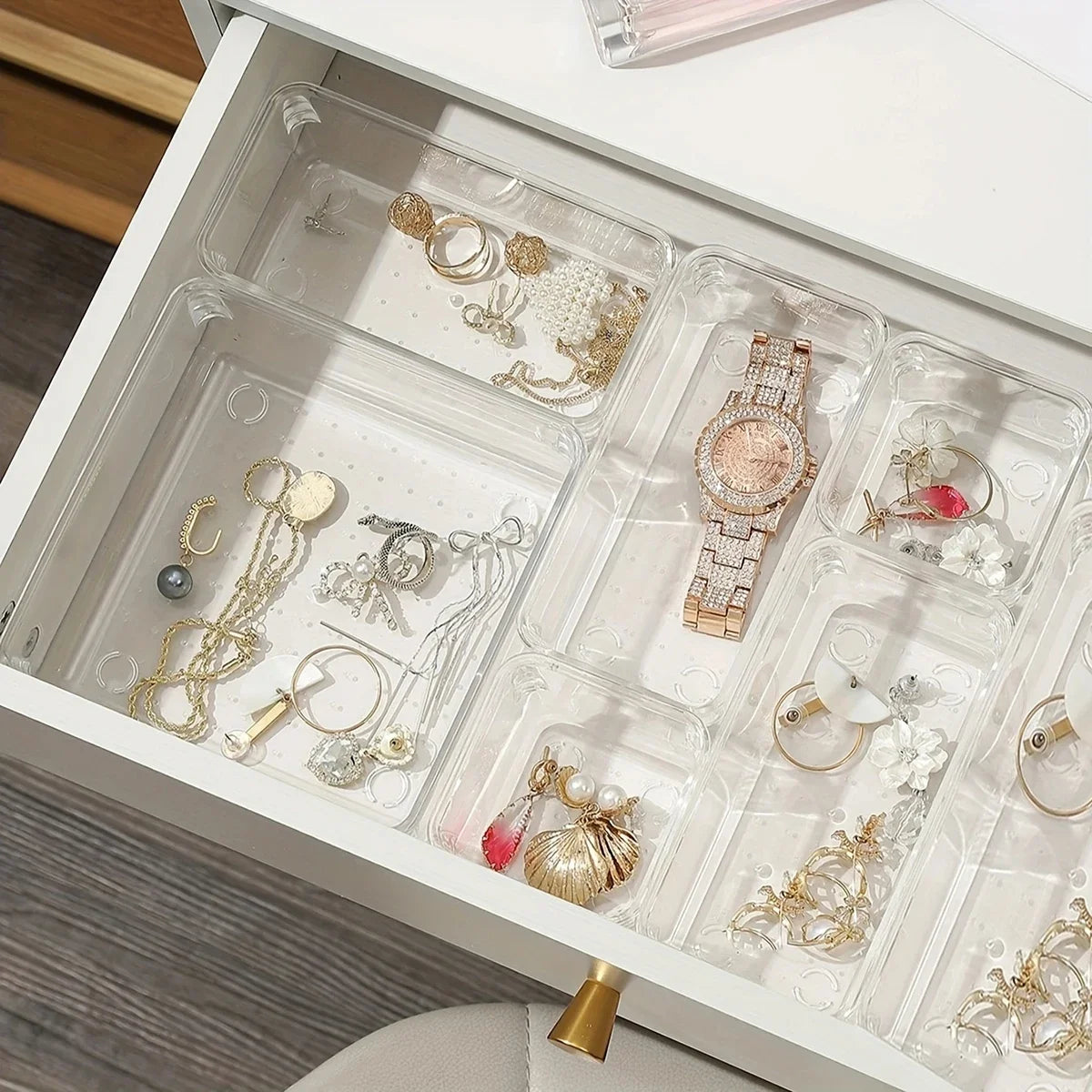 Clear Desk Drawer Organizer Kit