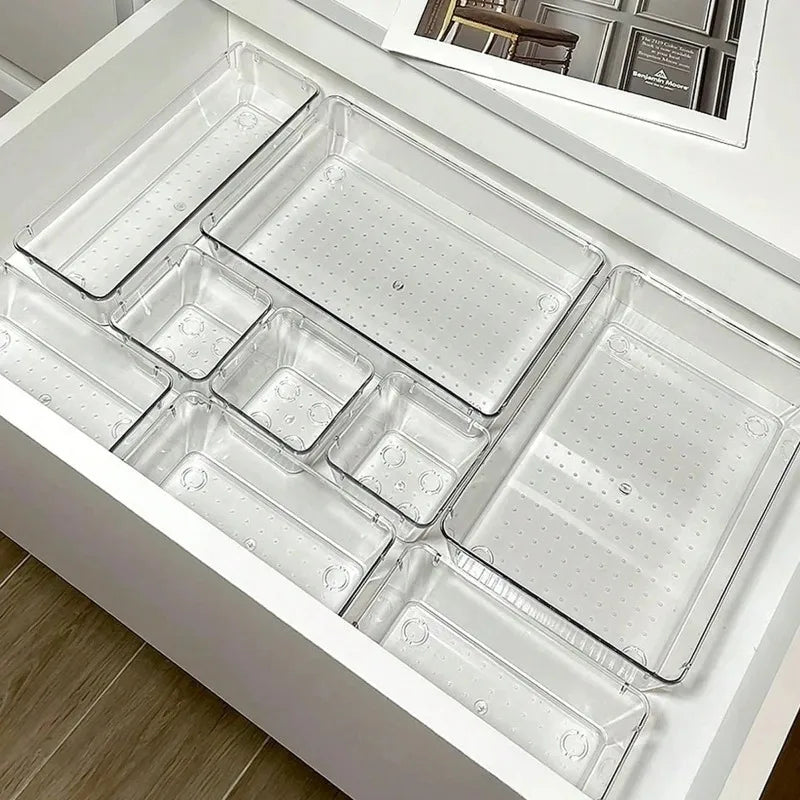 Clear Desk Drawer Organizer Kit