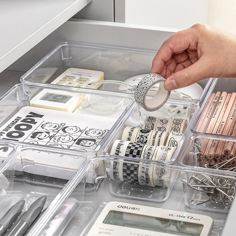 Clear Desk Drawer Organizer Kit