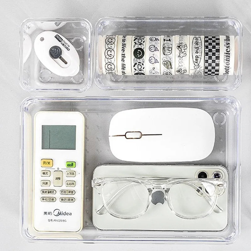 Clear Desk Drawer Organizer Kit